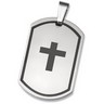 Stainless Steel Dog Tag Cross Pendant with Laser Cross Ref 156511