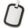 Stainless Steel Dog Tag Pendant with Black Carbon Fiber Ref 191312