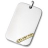 Stainless Steel and 14kt Yellow Rectangular Dog Tag Pendant Ref 932205