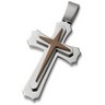 Stainless Steel Triple Layered Cross Pendant with Immerse Plating Ref 908289
