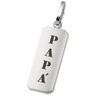 Stainless Steel Papa Dog Tag Pendant with G lock Bail Ref 486332