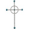 Genuine Swiss Blue Topaz and .5 CTW Diamond Cross Ref 968270