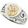 Stainless Steel Ring with 10kt Yellow Lions Head Ref 573962