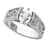 Scroll Design Cathedral Solitaire Engagement Ring .25 Carat Ref 604953