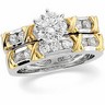 Two Tone Engagement Ring with Band .53 CTW Ref 435955