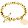6mm Rolo Bracelet with Toggle Clasp and Heart Charm 7 inch Ref 840750