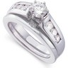 Platinum Cathedral Engagement Ring 1 Carat with Matching Band Ref 595162