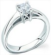 Platinum Cathedral Solitaire with Square Shank .5 Carat Ref 652088