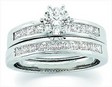 Platinum Diamond Channel Set Princess Engagement Ring .9 CTW Ref 165428