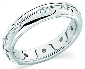 Platinum Duo Diamond Eternity Band for Ladies | 10-1.5-2.2, 4.0 Width, 5.46DWT10