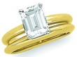 18KY and Platinum Emerald Cut Diamond Solitaire 1 Carat Ref 474785