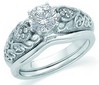 Platinum Diamond Engagement Ring with Scrollwork .07 CTW Ref 375650