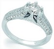 Platinum Semi Set Diamond Engagement Ring .33 CTW Ref 560659