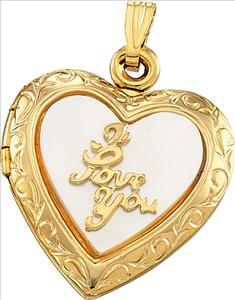 "I Love You" Heart Locket Pendant | 23.5 x 19.5 mm | SKU: 22780