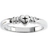 SS Heart with Cross Ring for Ladies 5.25 Width Ref 279854
