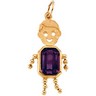 Boy Pendant with Emerald Cut Gemstone | 7 x 5 mm Stone