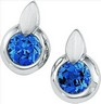 SS 5 mm Simulated Aquamarine Earrings | SKU: SS-21450