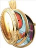 14KY 20.5 x 16 mm Oval Locket with Design Border on Back | Holds 4 Pictures | SKU: MF-2683
