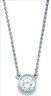 14KW 6.5 mm Cubic Zirconia Solitaire Necklace on 18 inch Diamond-Cut Wheat Chain | SKU: CZ-61155