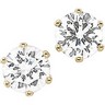 6 Prong Round Cubic Zirconia Earrings with Screw Posts CZ 5.25mm Ref 577845