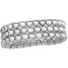 SS Dyed Silver Gray Freshwater Pearl 3 Row Stretch Bracelet Ref 682254