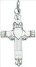 SS 23 x 15 mm Claddagh Cross Pendant with 18 inch Curb Chain | SKU: SS-R41038