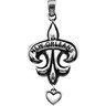"New Orleans" Fleur de Lis Pendant | Sterling Silver | 34 x 20 mm | SKU: R45058