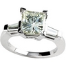 Moissanite and Diamond Engagement Ring 8mm 3 Carat .5 CTW Ref 235947