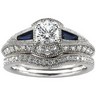 .63 CTW Diamond and Sapphire Engagement Ring with .17 CTW Band Ref 413836
