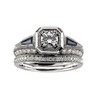 .5 CTW Diamond and Sapphire Engagement Ring with .17 CTW Band Ref 585994