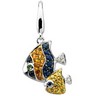 Yellow and Blue Sapphire, Tsavorite Garnet and Diamond Tropical Fish Charm Ref 330328