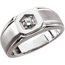 Created Moissanite Gents Ring 4mm .25 Carat Ref 255152