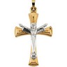 Two Tone Risen Christ Crucifix Pendant 31.75 x 23mm Ref 338095