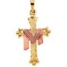 Two Tone Cross Pendant with Robe 25.5 x 18mm Ref 935641
