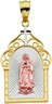 Tri-Color Our Lady of Guadalupe Pendant | 19.25 x 13.25 mm | SKU: R41643