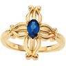 Contemporary Cross Ring with Sapphire 6 x 4mm Ref 849986
