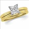 4 Prong Solitaire Ring for Princess Cut Stone 3.5 to 8mm Ref 898125