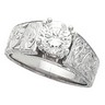 Two Tone Hand Engraved Engagement Ring 1.04 CTW Ref 491366