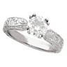 Two Tone Hand Engraved Engagement Ring 1.04 CTW Ref 742763