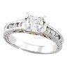 Two Tone Hand Engraved Engagement Ring 1 CTW Ref 830811
