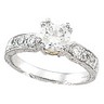 Two Tone Hand Engraved Engagement Ring 1.30 CTW Ref 632354