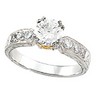 Two Tone Hand Engraved Engagement Ring 1.25 CTW Ref 453381
