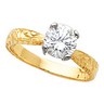 Two Tone Hand Engraved Engagement Ring 1.04 CTW Ref 972934
