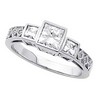 Princess Bezel Set Engagement Ring with Prong Set Diamond Accents Ref 800002