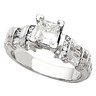 Princess Diamond Engagement Ring with Baguette Accents 1.36 CTW Ref 580657