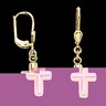 Lever Back Cross Earrings 12 x 9 mm, Hollow | SKU: R16536