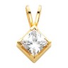 Square Princess Center Solitaire Pendant with V Ends Ref 366503
