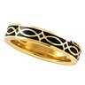 18KY Bridal Black Enamel Wedding Band | SKU: 50543