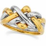 Two Tone 14K Four Piece Puzzle Ring 12.5mm Ladies and Gents Ref 710012
