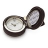 Black Leather & Metal Travel Alarm Clock with Photo Frame | SKU: 61-3243